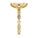 Marquise Milgrain Pave Lab Grown Diamond Engagement Ring