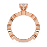Marquise Milgrain Pave Lab Grown Diamond Engagement Ring