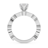 Marquise Milgrain Pave Lab Grown Diamond Engagement Ring