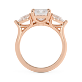 Emerald Three Stone Lab Grown Diamond Engagement Ring
