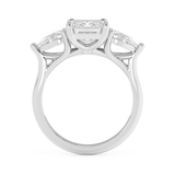 Emerald Three Stone Lab Grown Diamond Engagement Ring