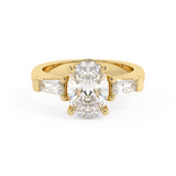 Oval Three Stone Lab Grown Diamond Engagement Ring