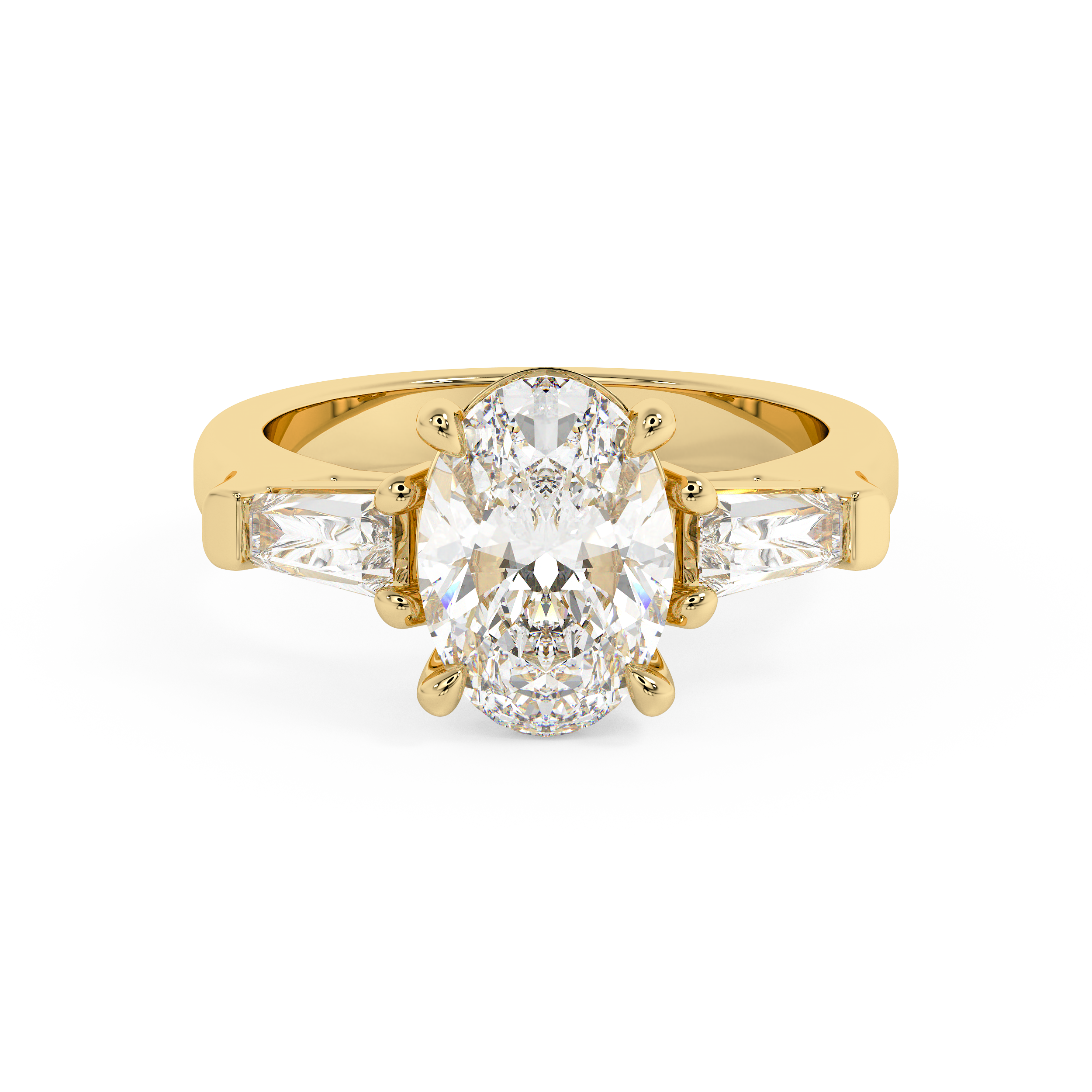 Oval Three Stone Lab Grown Diamond Engagement Ring