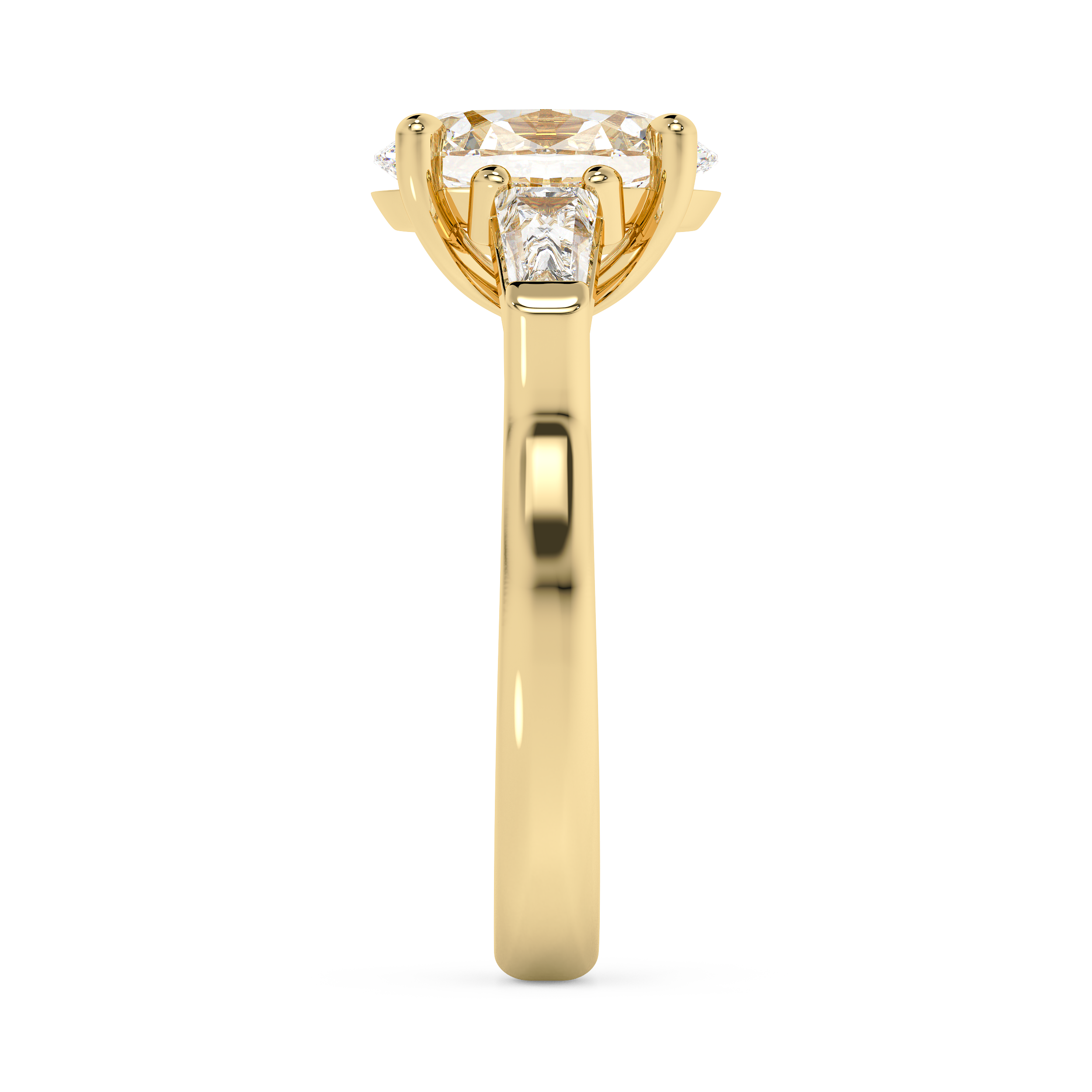 Oval Three Stone Lab Grown Diamond Engagement Ring