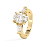 Oval Three Stone Lab Grown Diamond Engagement Ring