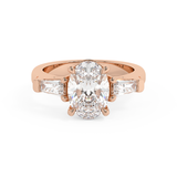 Oval Three Stone Lab Grown Diamond Engagement Ring