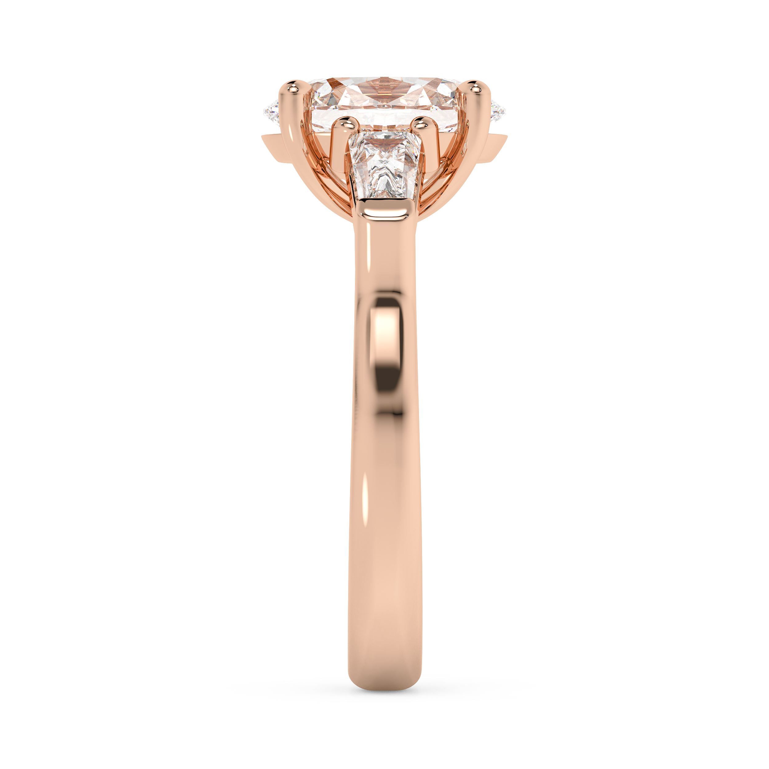 Oval Three Stone Lab Grown Diamond Engagement Ring