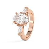 Oval Three Stone Lab Grown Diamond Engagement Ring