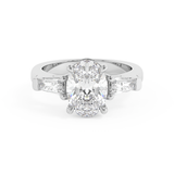 Oval Three Stone Lab Grown Diamond Engagement Ring