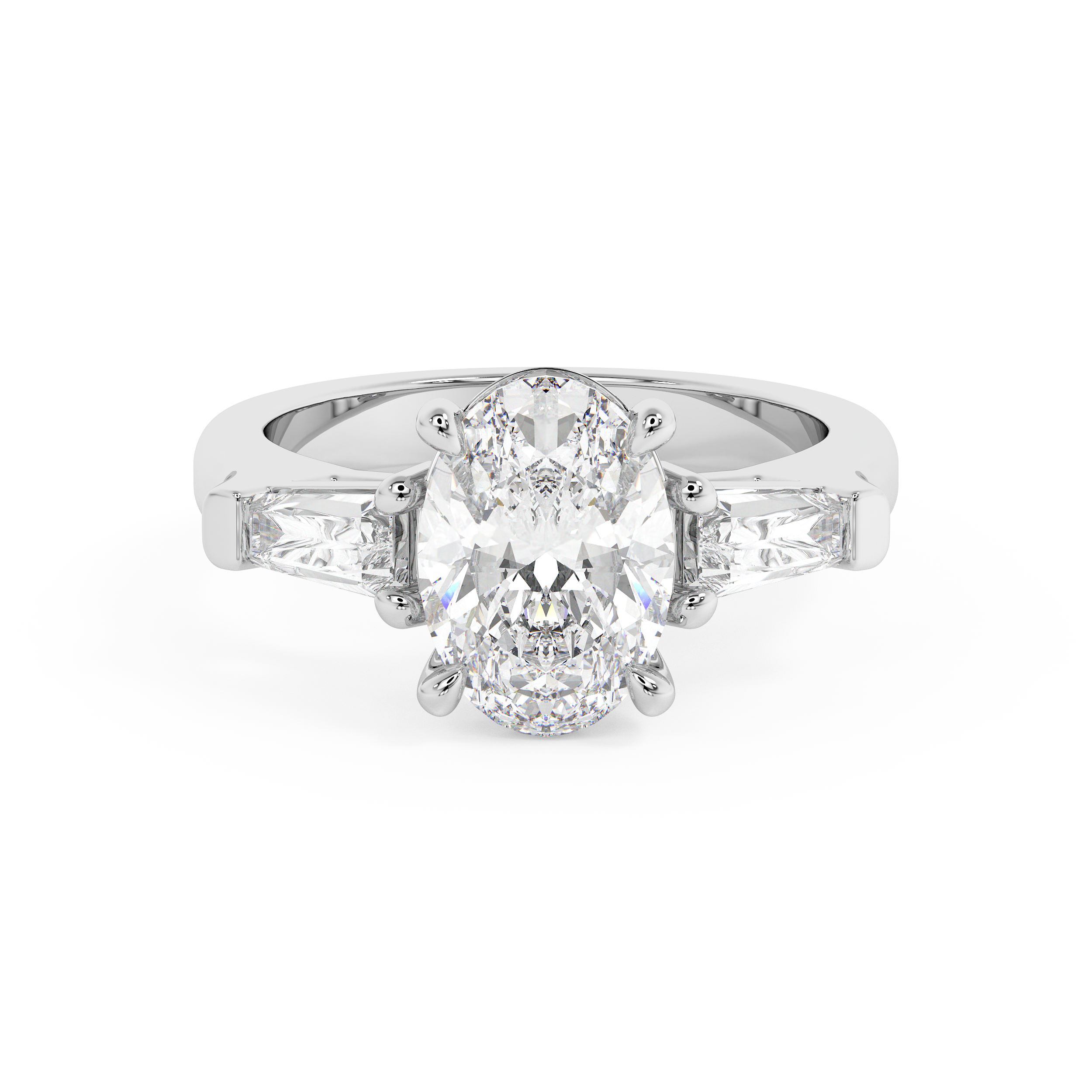 Oval Three Stone Lab Grown Diamond Engagement Ring