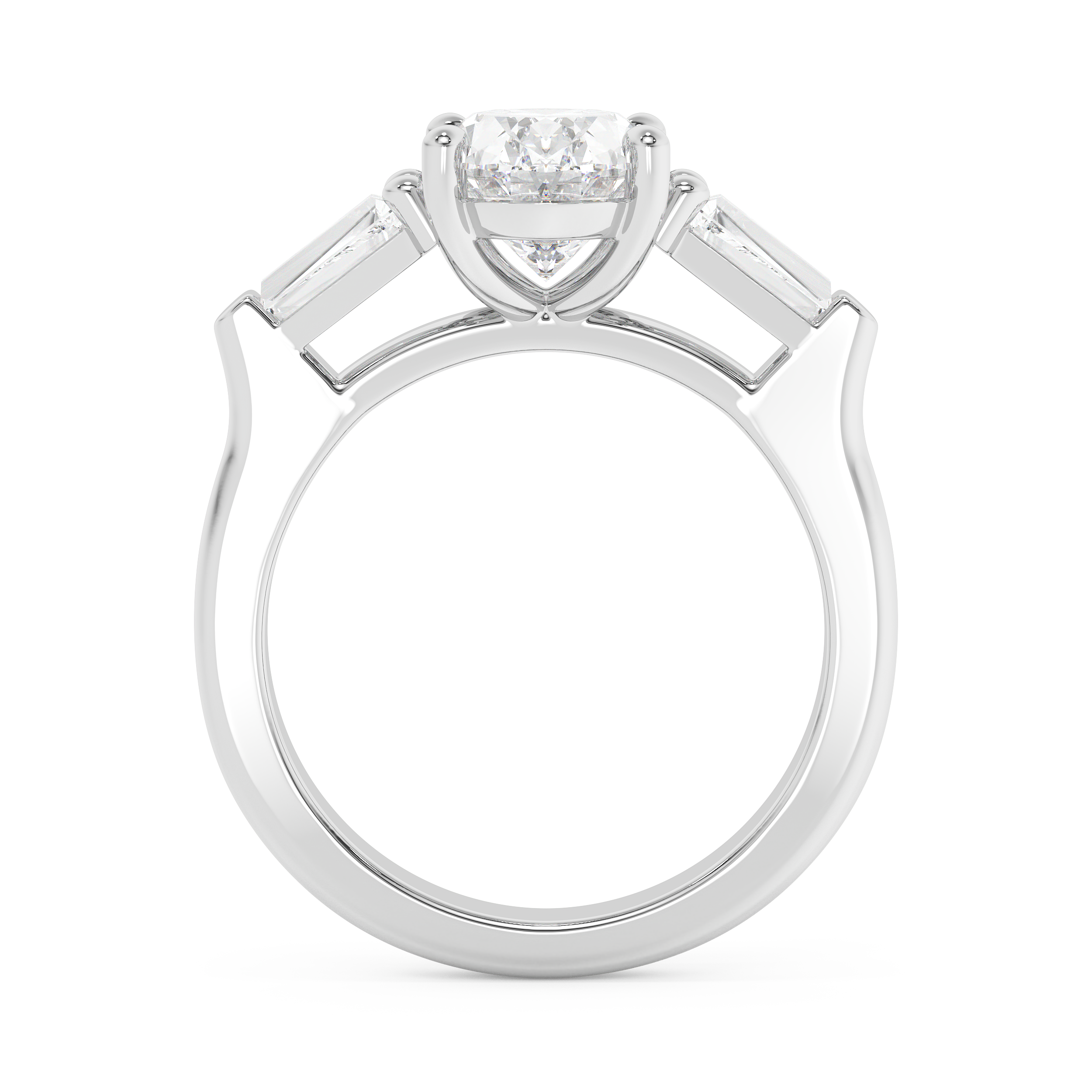 Oval Three Stone Lab Grown Diamond Engagement Ring