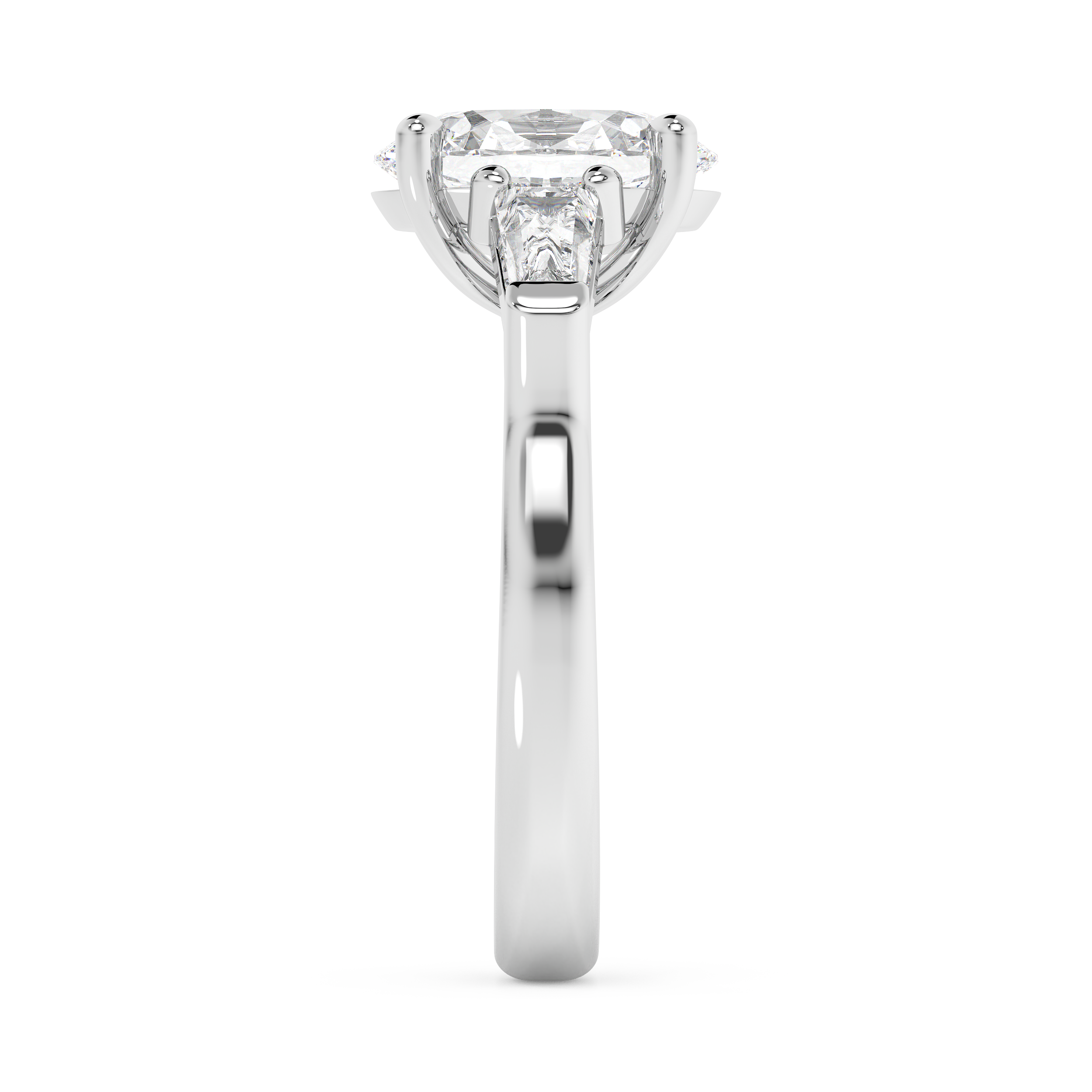 Oval Three Stone Lab Grown Diamond Engagement Ring