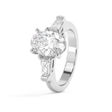 Oval Three Stone Lab Grown Diamond Engagement Ring