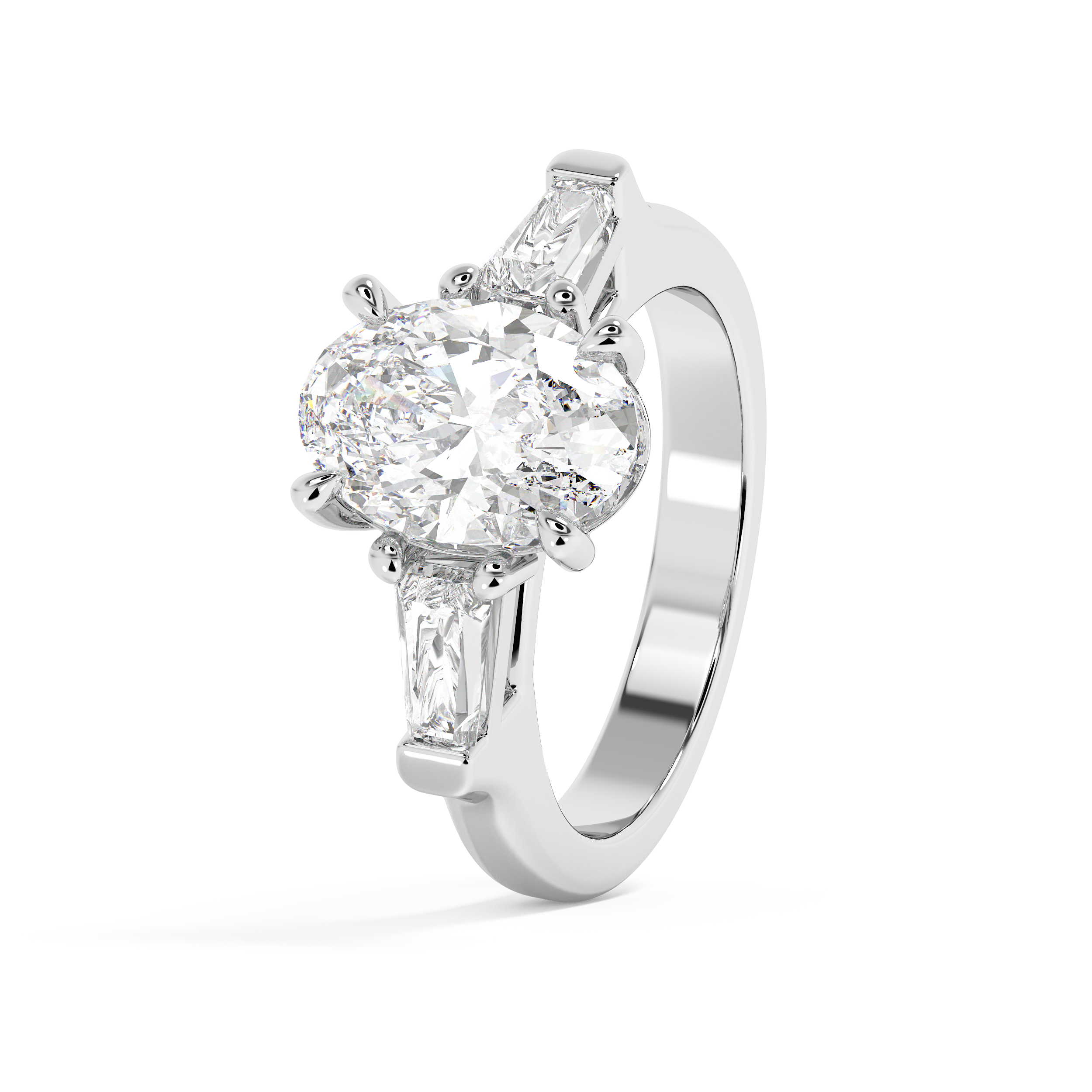 Oval Three Stone Lab Grown Diamond Engagement Ring