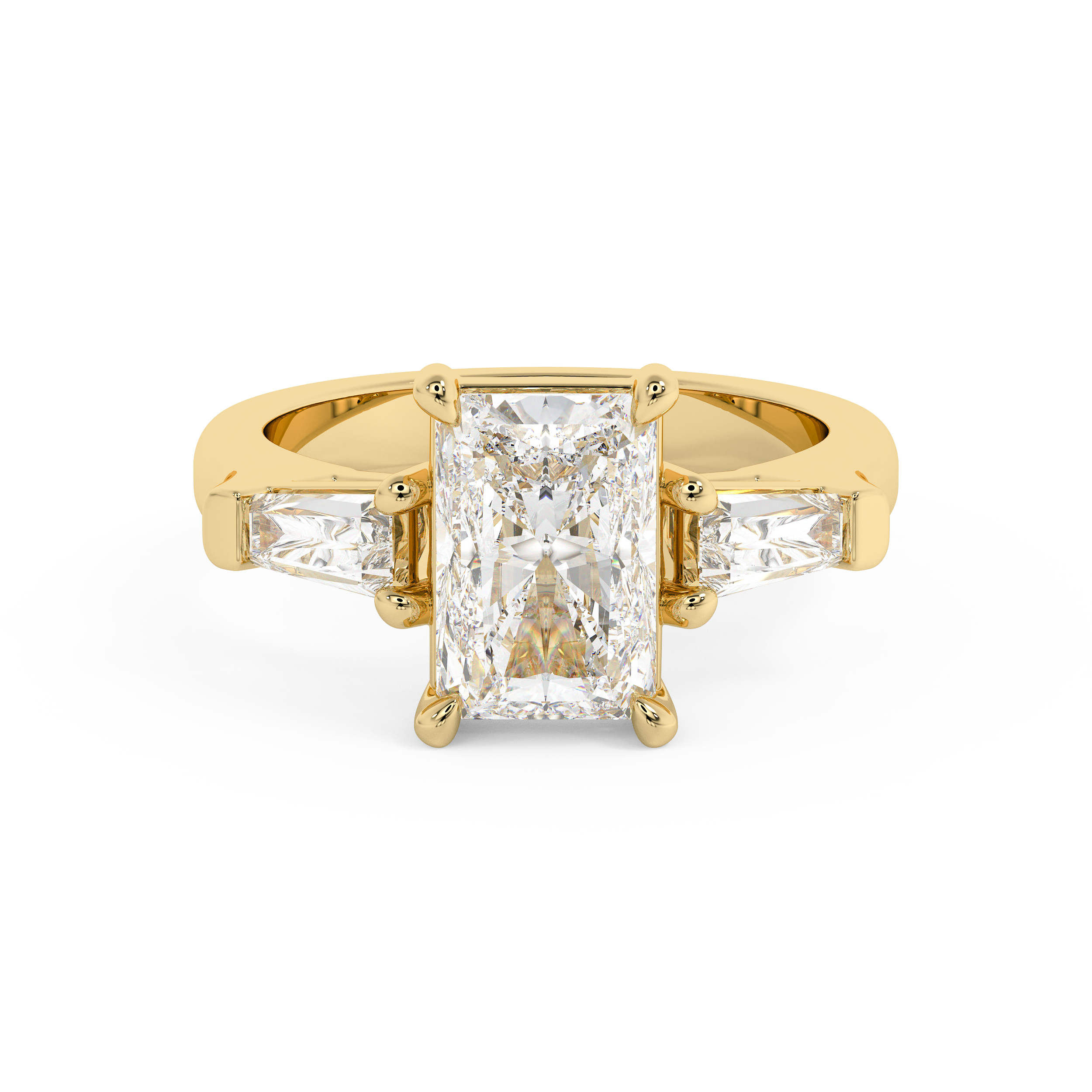 Radiant Three Stone Lab Grown Diamond Engagement Ring