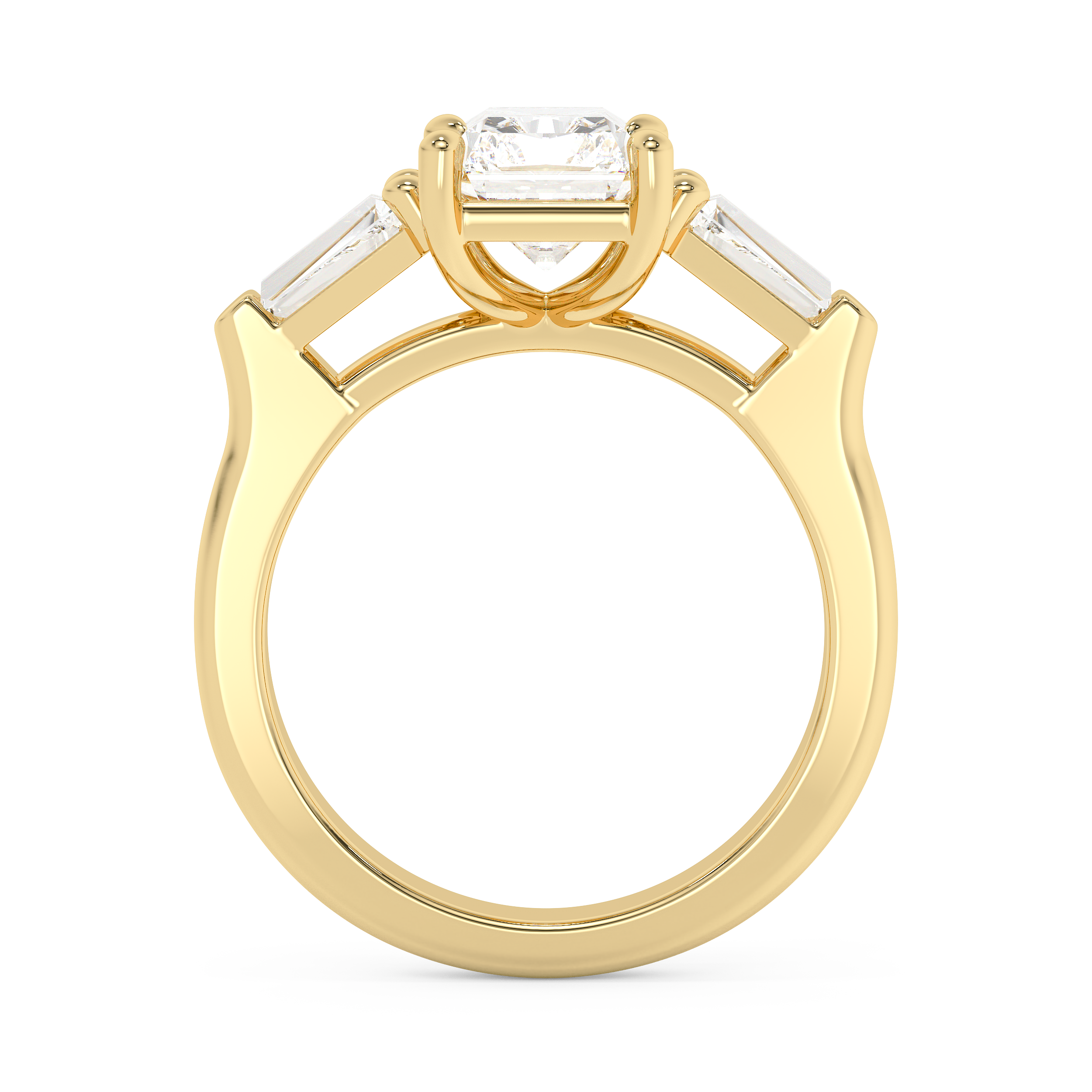 Radiant Three Stone Lab Grown Diamond Engagement Ring