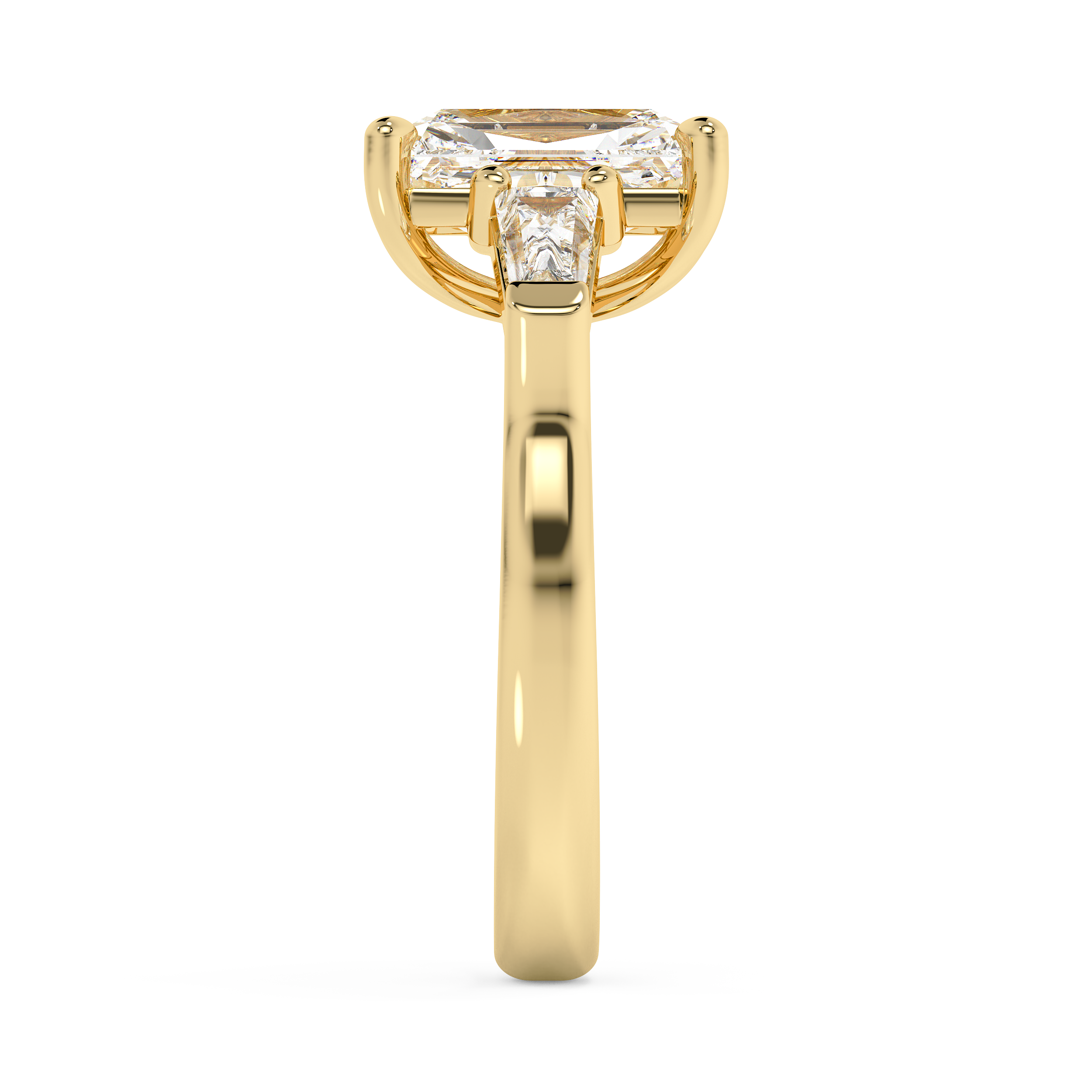 Radiant Three Stone Lab Grown Diamond Engagement Ring