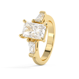 Radiant Three Stone Lab Grown Diamond Engagement Ring