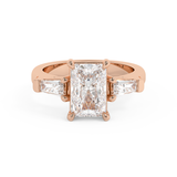 Radiant Three Stone Lab Grown Diamond Engagement Ring
