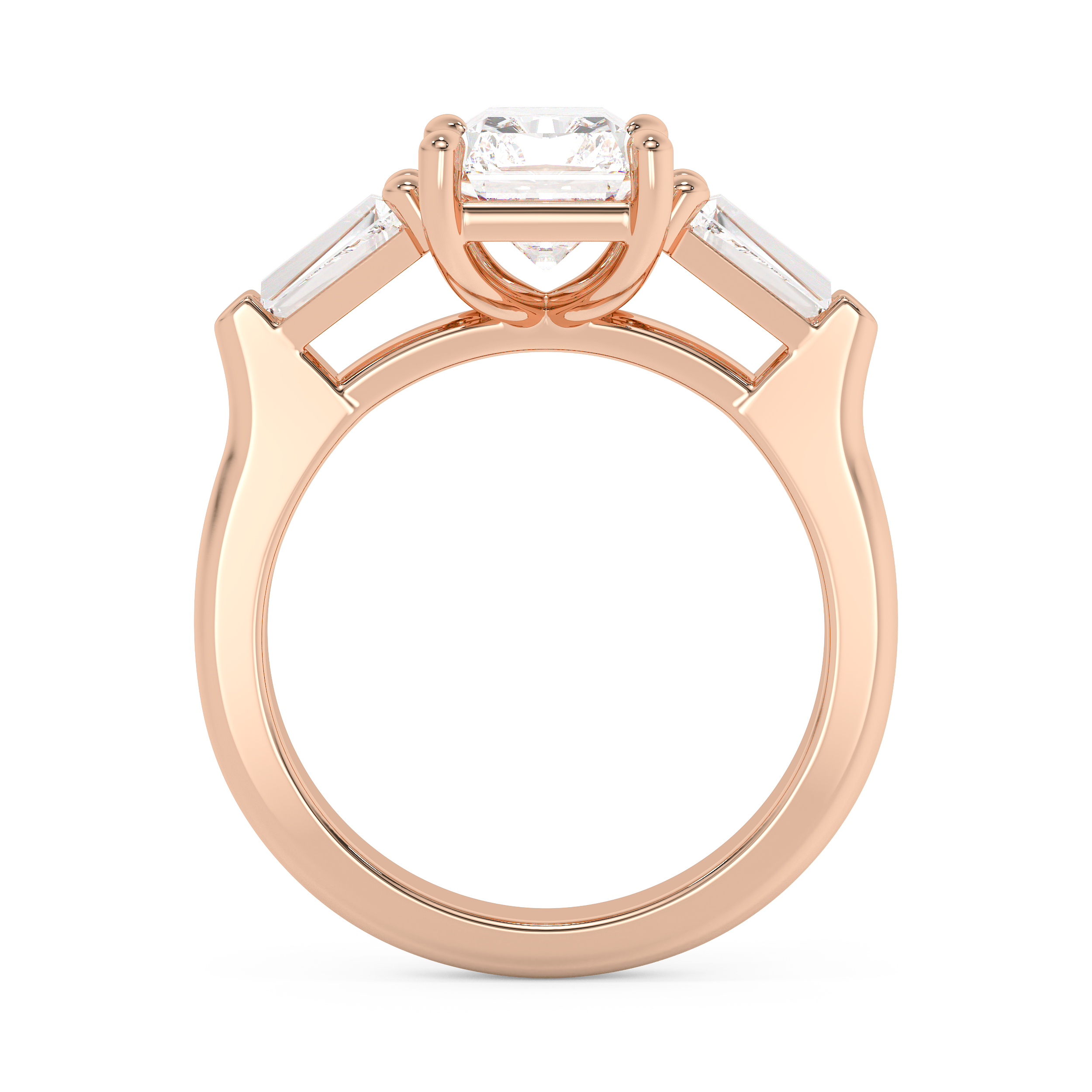 Radiant Three Stone Lab Grown Diamond Engagement Ring