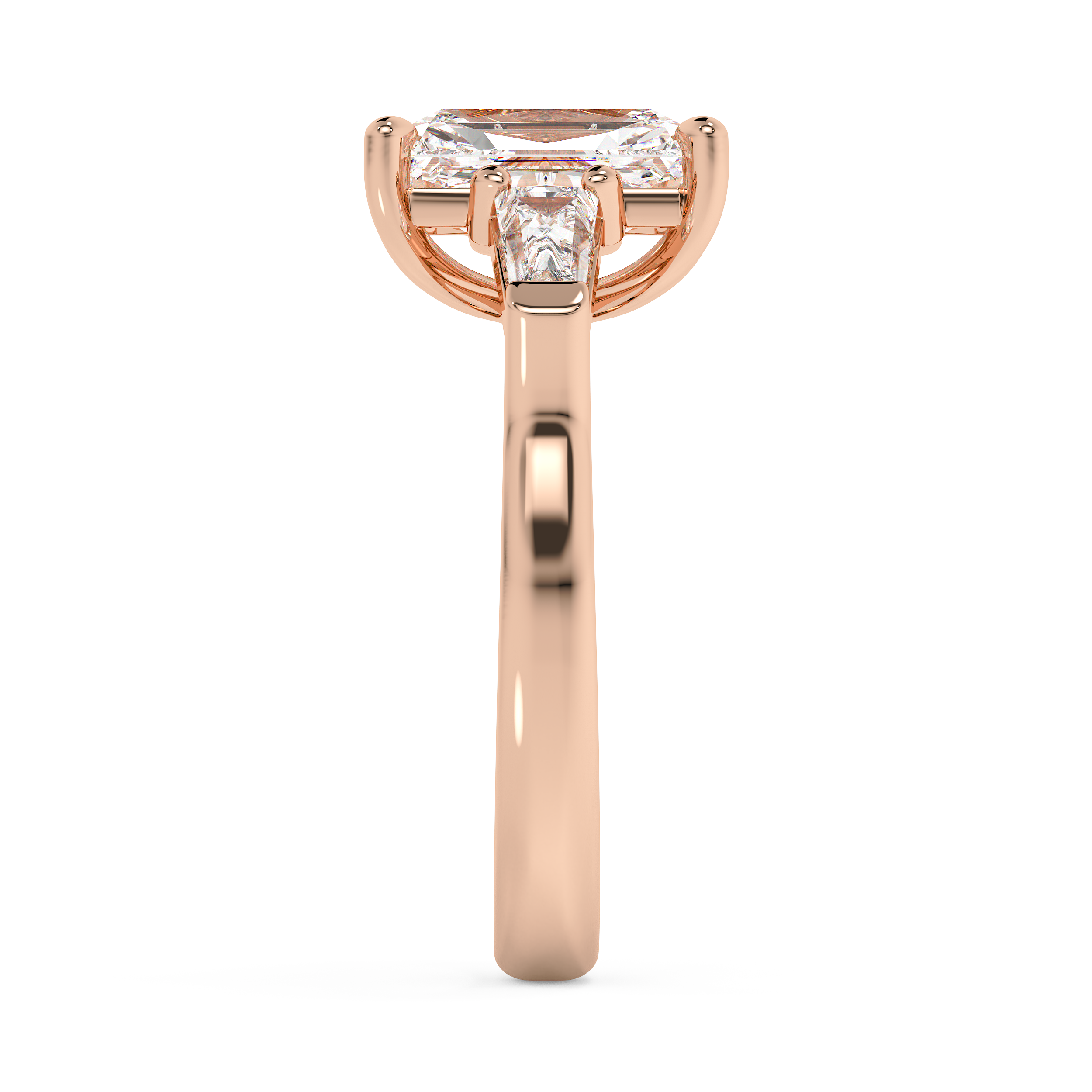 Radiant Three Stone Lab Grown Diamond Engagement Ring