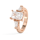 Radiant Three Stone Lab Grown Diamond Engagement Ring