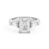 Radiant Three Stone Lab Grown Diamond Engagement Ring