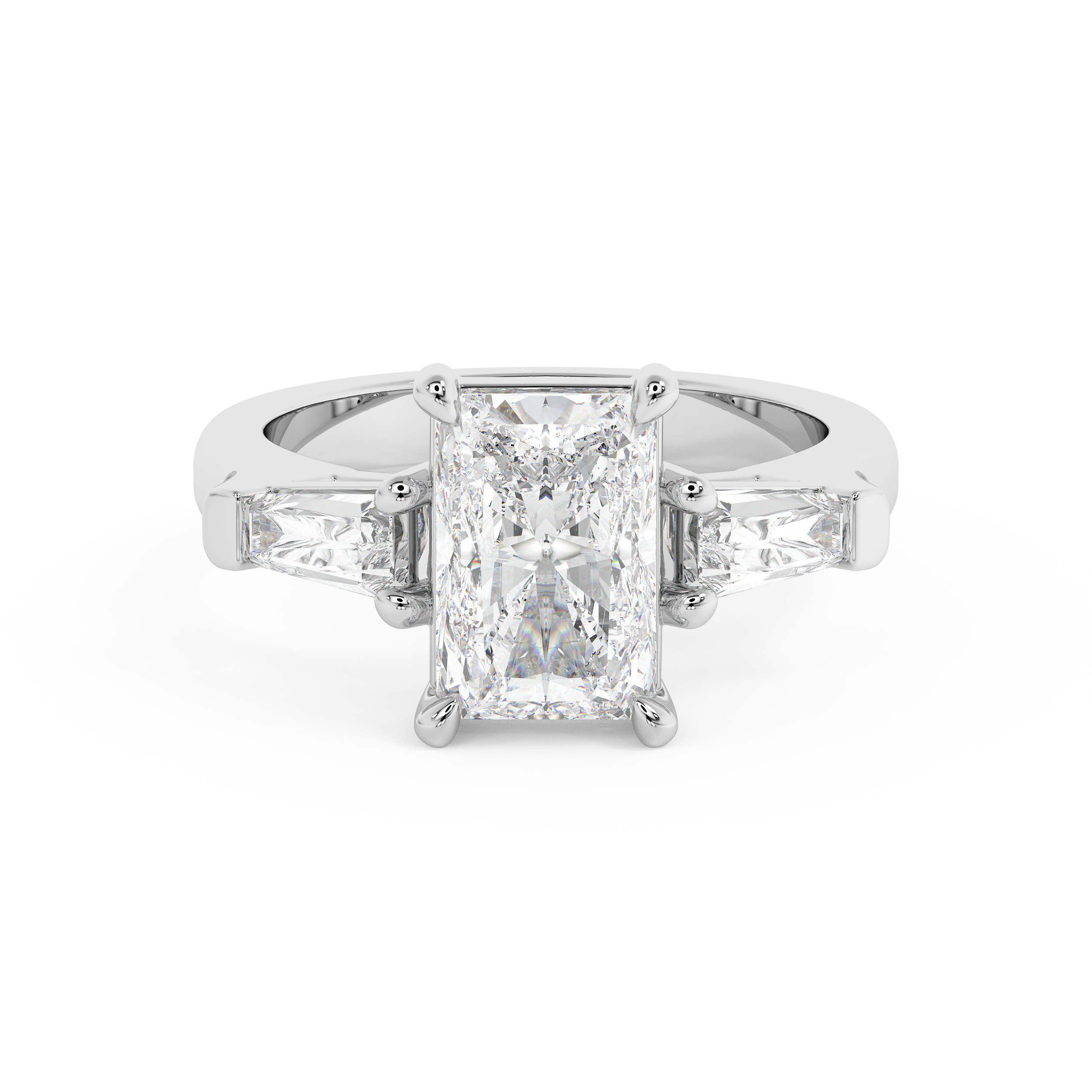 Radiant Three Stone Lab Grown Diamond Engagement Ring