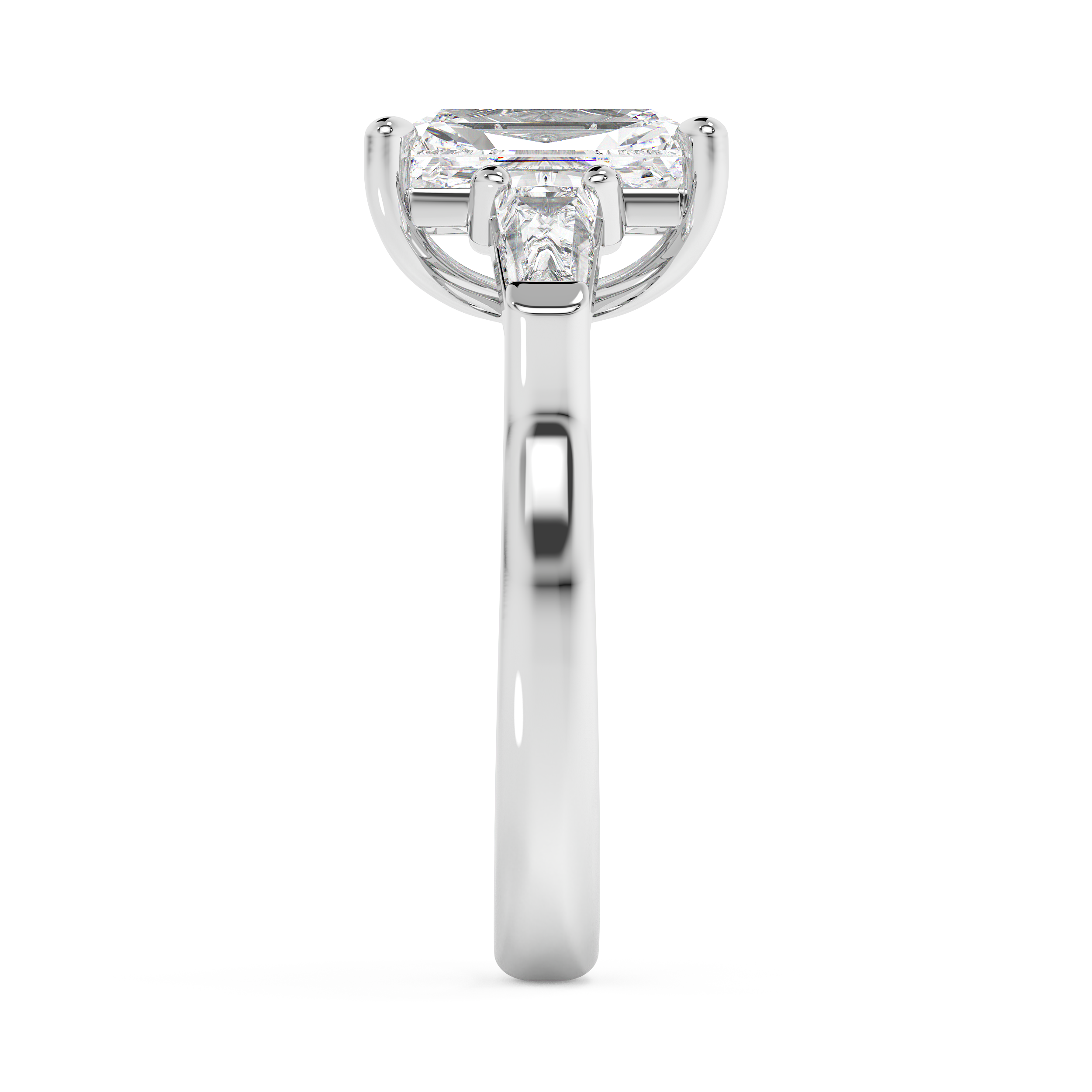 Radiant Three Stone Lab Grown Diamond Engagement Ring