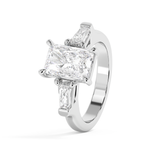 Radiant Three Stone Lab Grown Diamond Engagement Ring