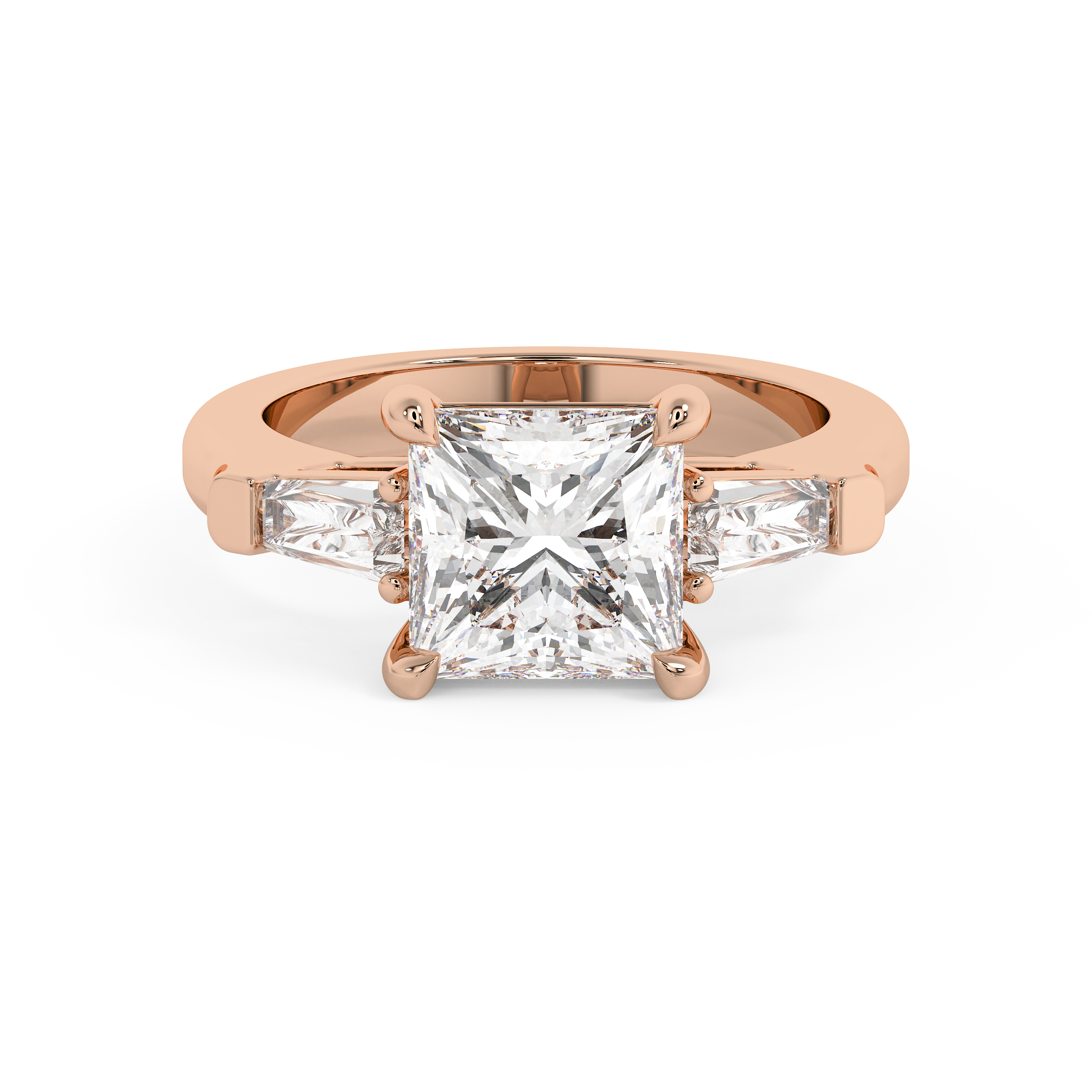 Princess Three Stone Lab Grown Diamond Engagement Ring