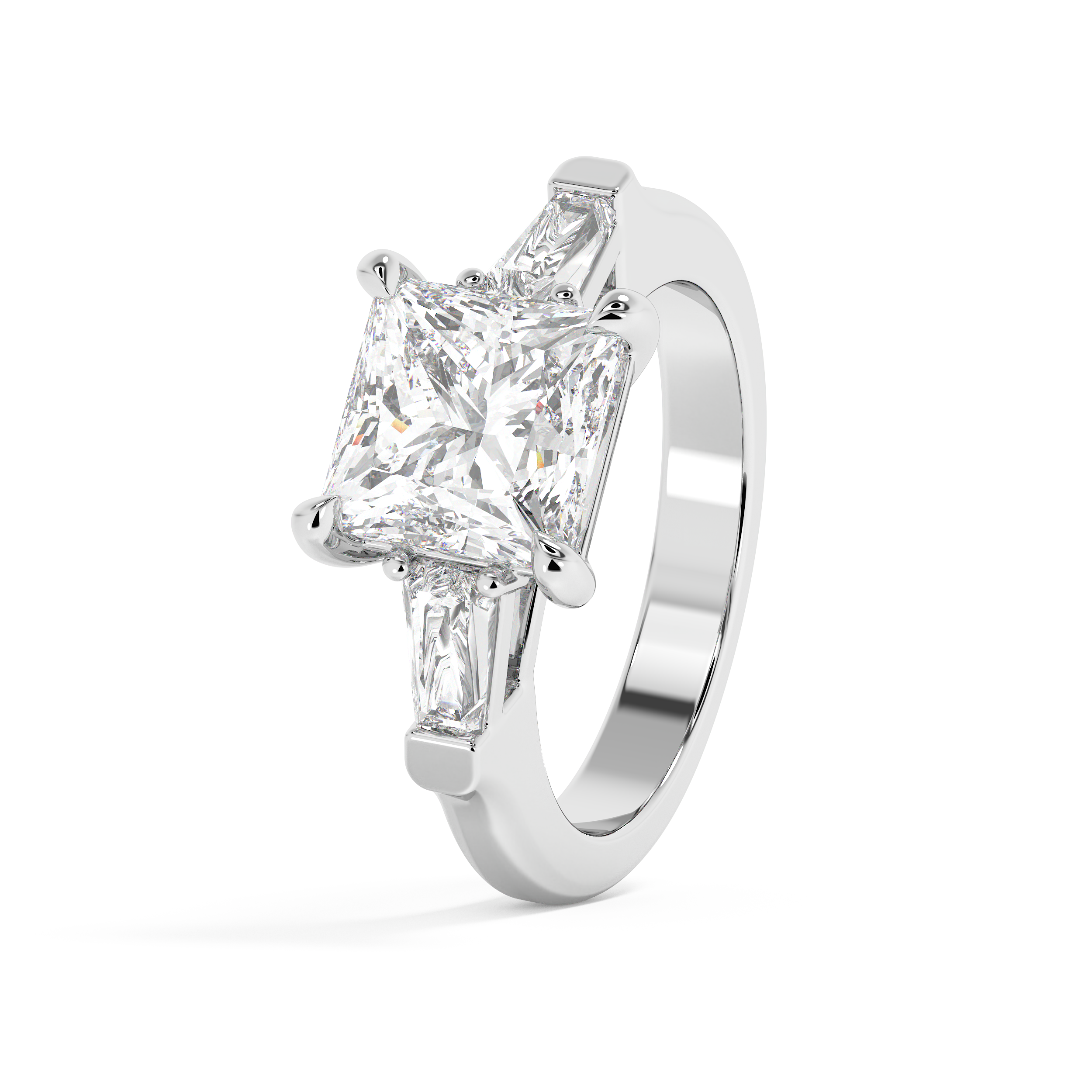 Princess Three Stone Lab Grown Diamond Engagement Ring