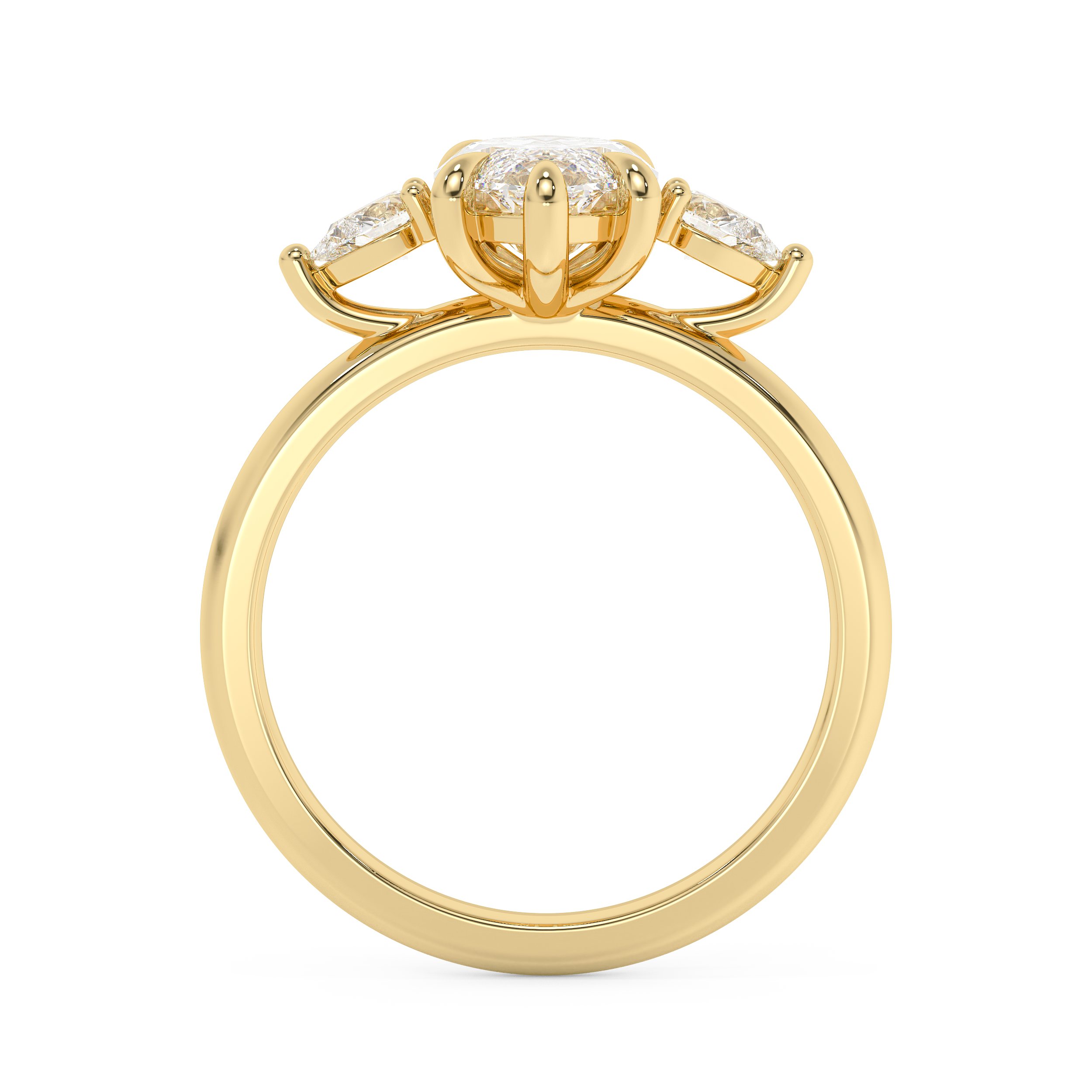 Marquise Three Stone Lab Grown Diamond Engagement Ring