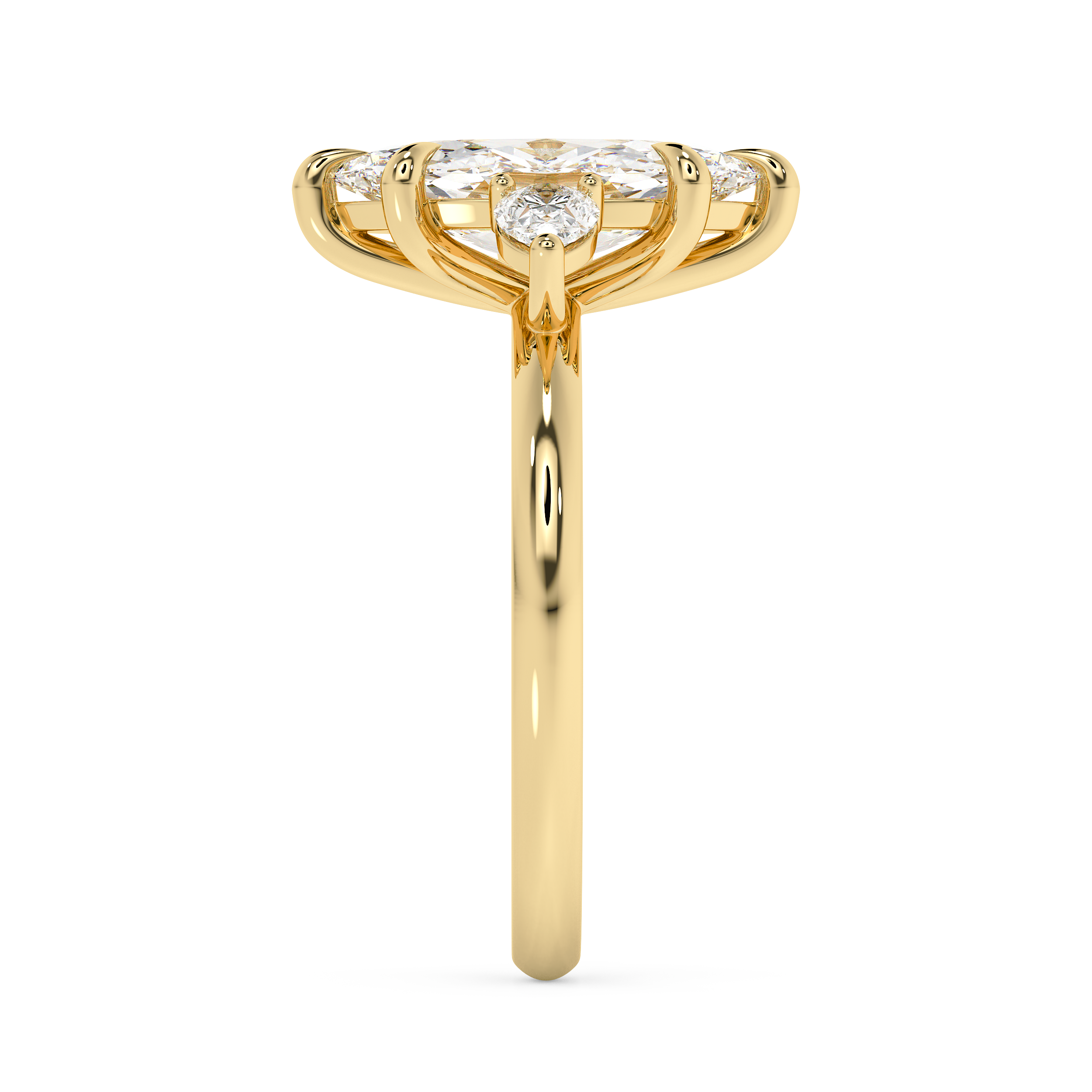 Marquise Three Stone Lab Grown Diamond Engagement Ring