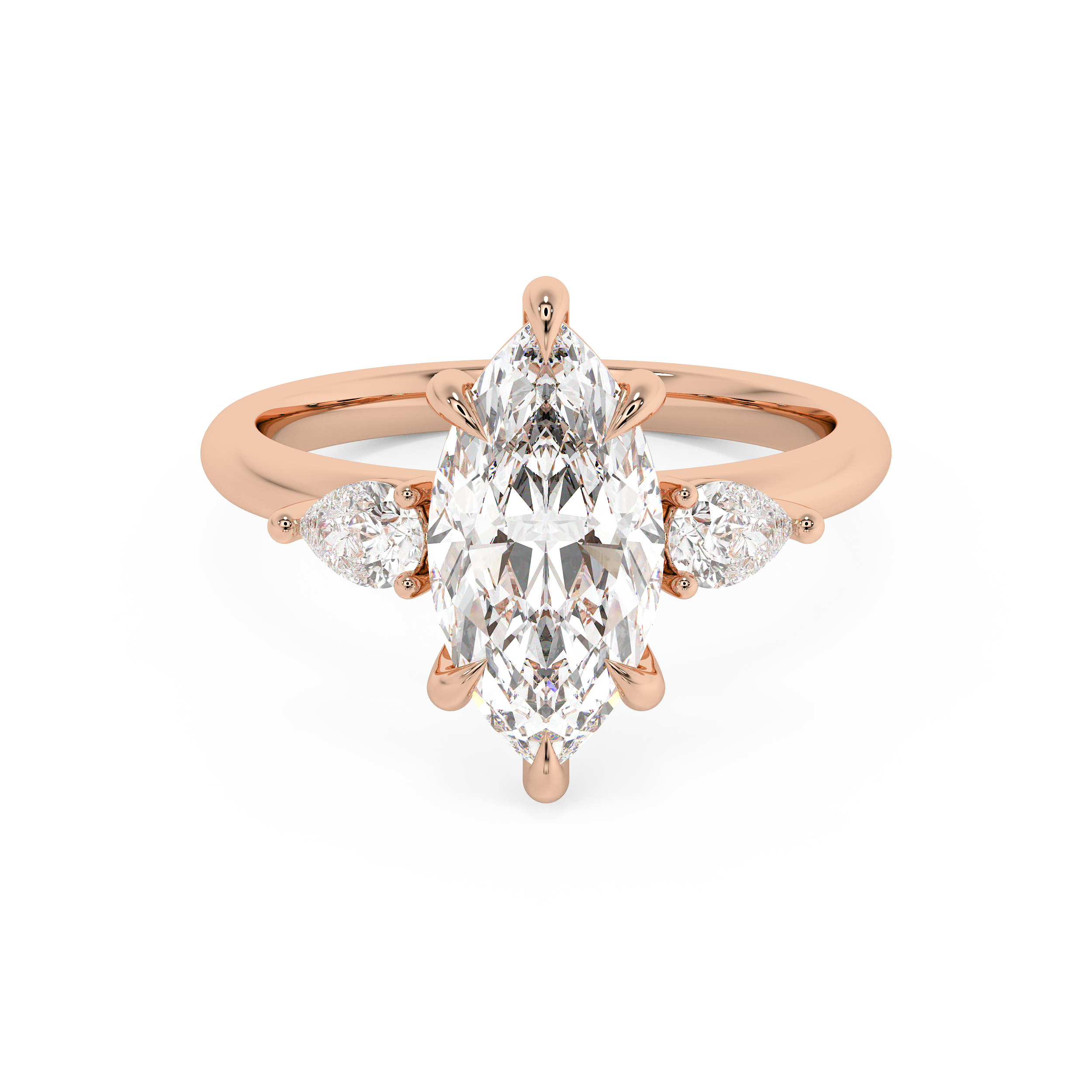 Marquise Three Stone Lab Grown Diamond Engagement Ring