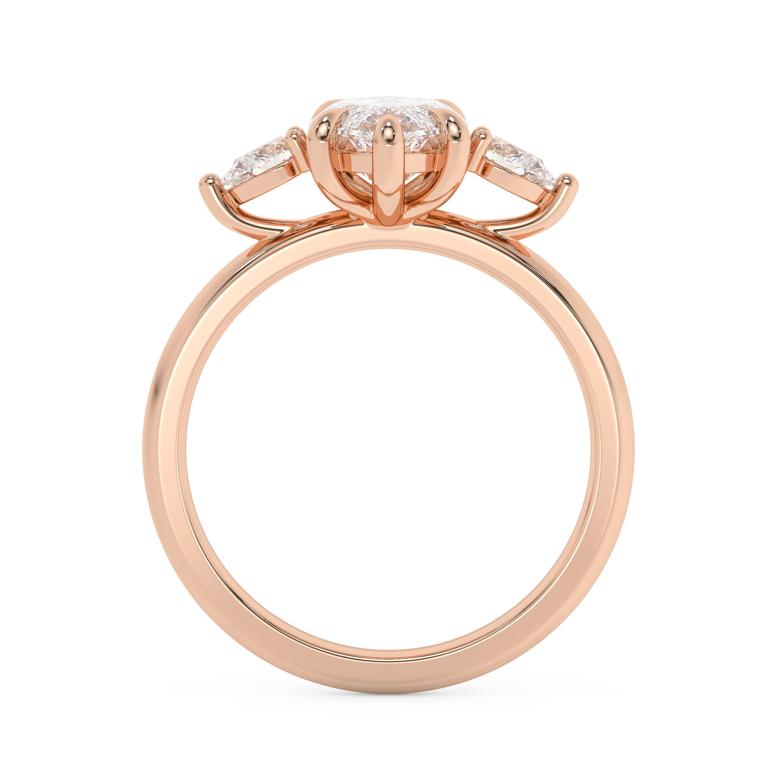 Marquise Three Stone Lab Grown Diamond Engagement Ring