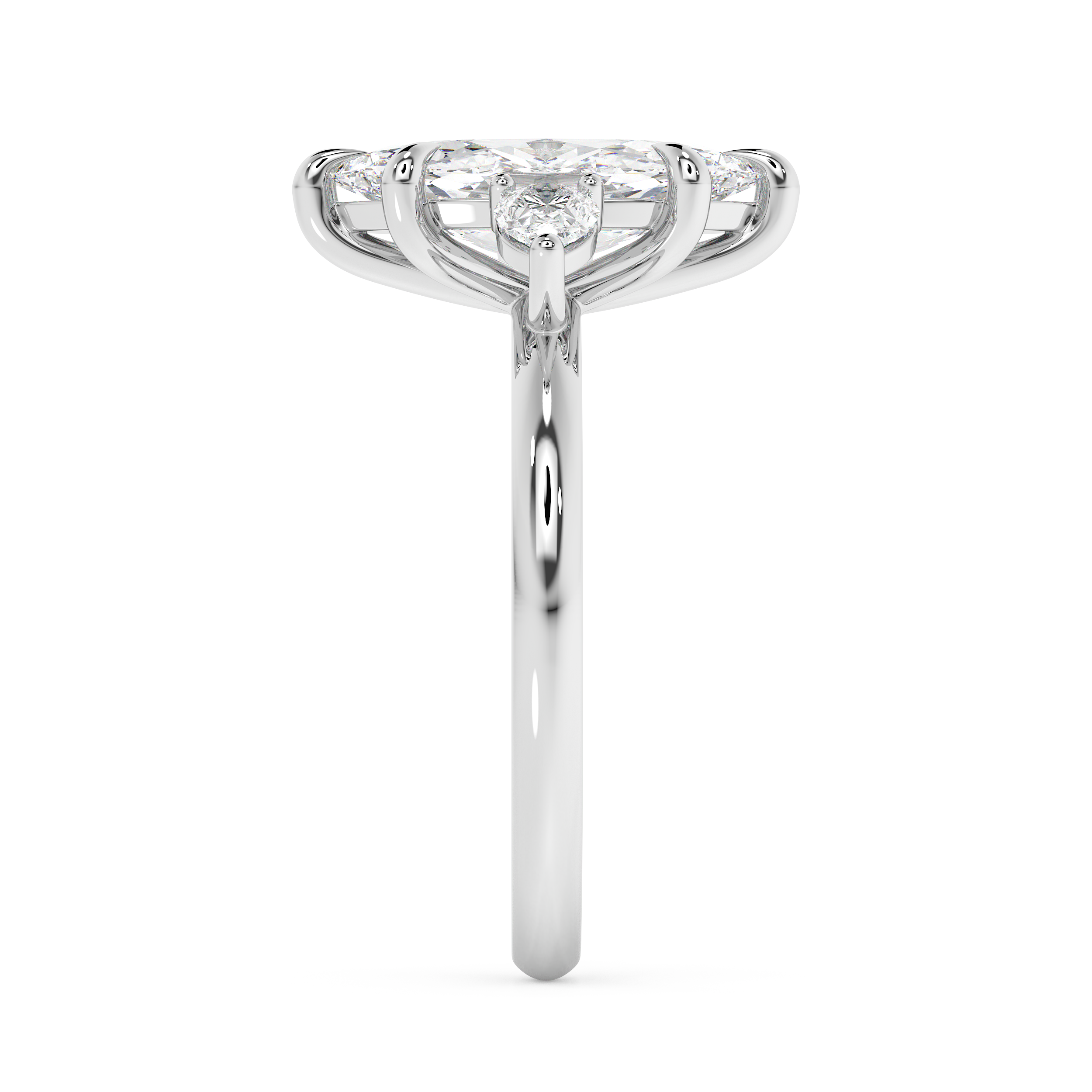Marquise Three Stone Lab Grown Diamond Engagement Ring