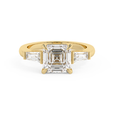 Asscher Three Stone Lab Grown Diamond Engagement Ring
