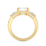 Asscher Three Stone Lab Grown Diamond Engagement Ring