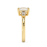 Asscher Three Stone Lab Grown Diamond Engagement Ring