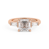 Asscher Three Stone Lab Grown Diamond Engagement Ring