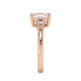 Asscher Three Stone Lab Grown Diamond Engagement Ring