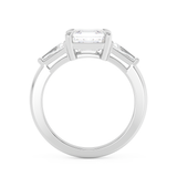 Asscher Three Stone Lab Grown Diamond Engagement Ring