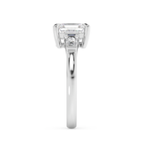 Asscher Three Stone Lab Grown Diamond Engagement Ring