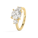 Cushion Three Stone Lab Grown Diamond Engagement Ring