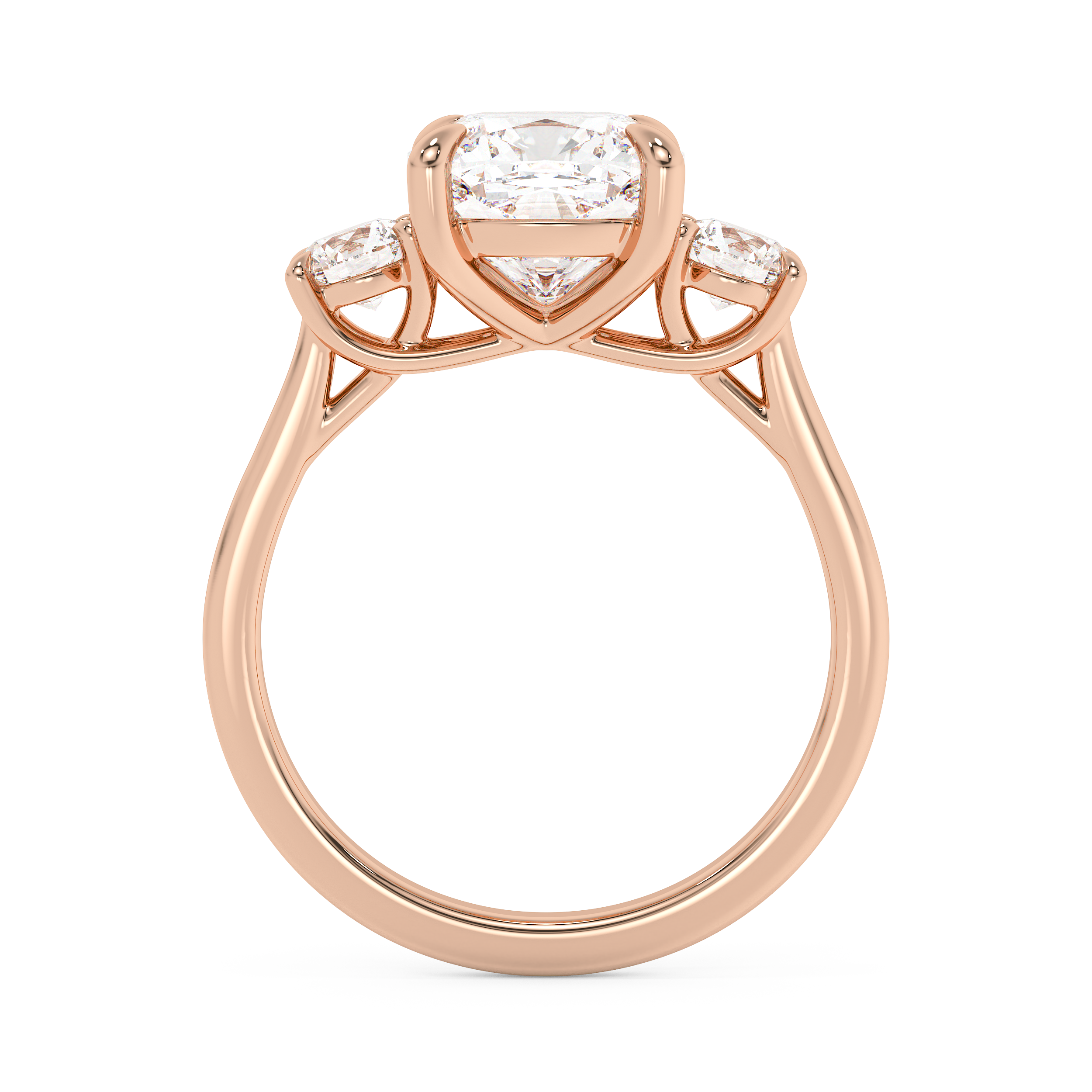 Cushion Three Stone Lab Grown Diamond Engagement Ring