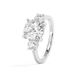 Cushion Three Stone Lab Grown Diamond Engagement Ring