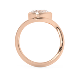 Pear Solitaire Half Bezel Waved Lab Grown Diamond Engagement Ring