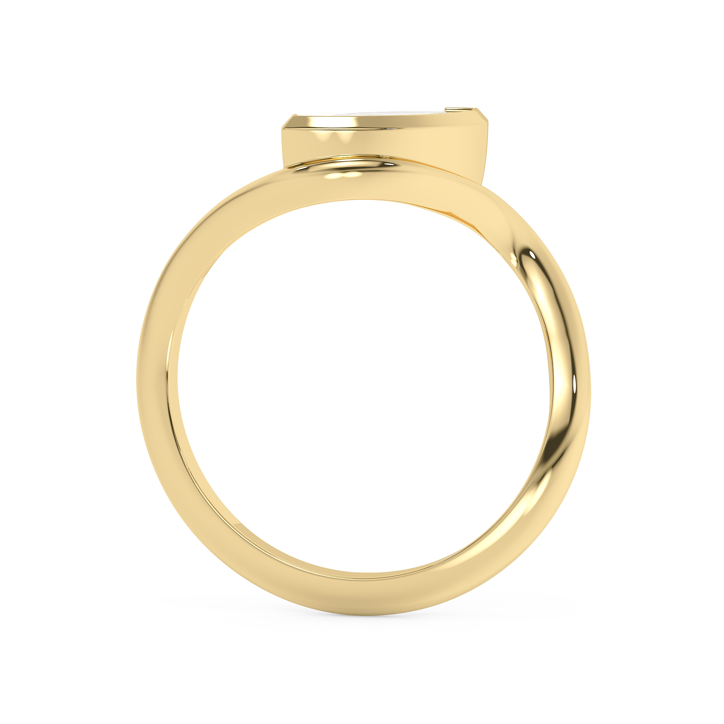Marquise Solitaire Half Bezel Waved Lab Grown Diamond Engagement Ring
