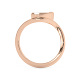 Marquise Solitaire Half Bezel Waved Lab Grown Diamond Engagement Ring